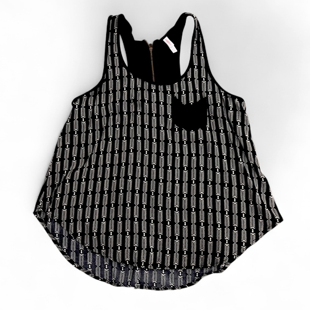 Xhilaration Black and White Crop Tank Top